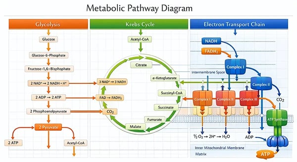 Fig.2: Interconnected metabolic pathways.