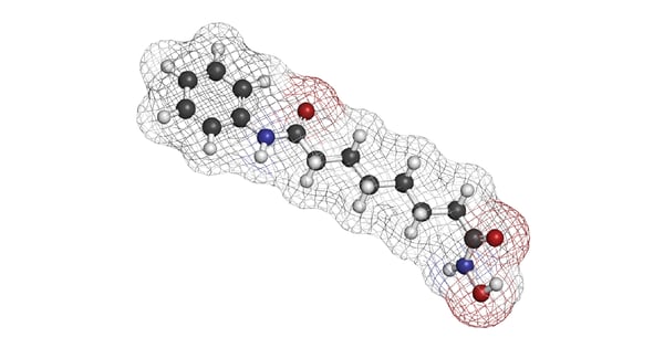Fig. 1: Vorinostat: a HDAC inhibitor and a cancer treatment for cutaneous T-cell lymphoma. Source: https://stock.adobe.com/search?k=histone+deacetylase&search_type=usertyped&asset_id=73807366