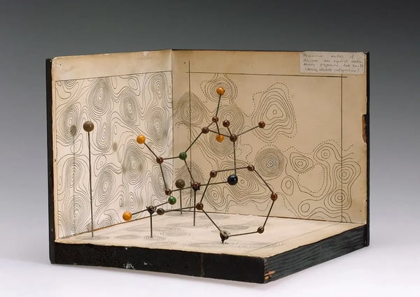 Fig.2: Molecular model of penicillin by Dorothy Hodgkin, c.1945. 