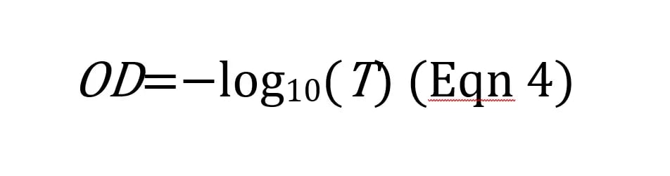 Equation 4: optical density