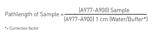Formula Pathlength of Sample