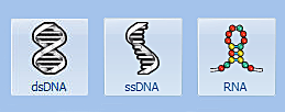 Fig. 3: Nucleic acid buttons from MARS Data Analysis Software