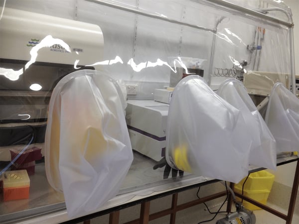Fig. 2: FLUOstar Omega in an anaerobic chamber
