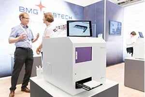 A BMG LABTECH booth on an exhibition