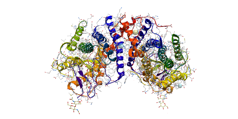 Fig.3: Crystal structure of a rhodopsin.