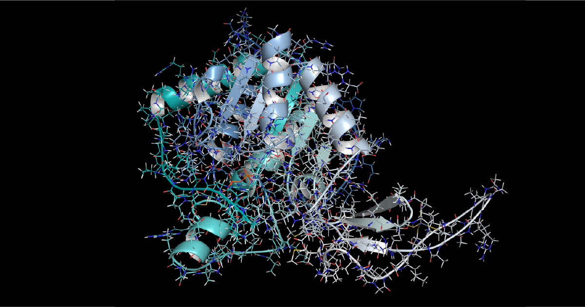 Fig. 2: Crystal structure of the histone deacetylase sirtuin 6, a class III HDAC that regulates several biological functions, including transcriptional repression, DNA repair and telomere maintenance. Source: https://stock.adobe.com/search?k=histone+deacetylase&search_type=usertyped&asset_id=84539076