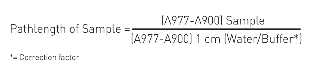 Formula Pathlength of Sample