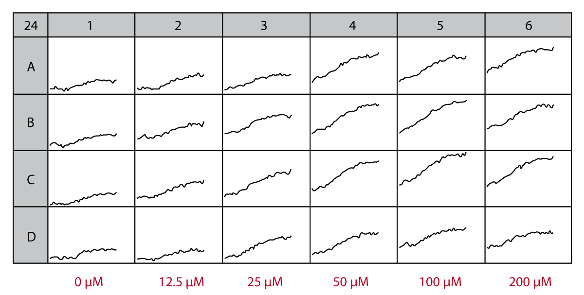 Fig. 1: Current State Picture of PI ﬂuorescence measurement by various concentration of glutamate.