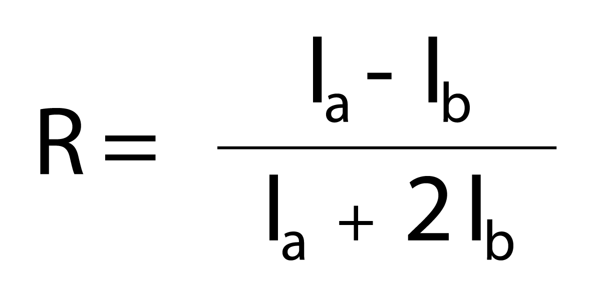Formula 1: Formula used to calculate the anisotropy values