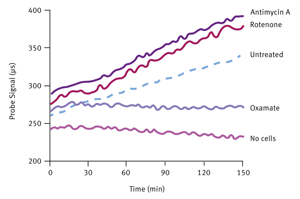 Fig. 4: Extracellular acidiﬁcation proﬁle from A549 RAFT cultures, using treated and untreated cells.