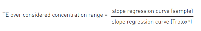 Formula Trolox Calibration Curve