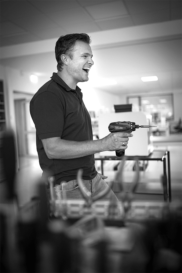 Alexander Fischer has fun with cordless screwdriver Alexander Fischer has fun with cordless screwdriver
