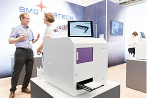 A BMG LABTECH booth on an exhibition A BMG LABTECH booth on an exhibition